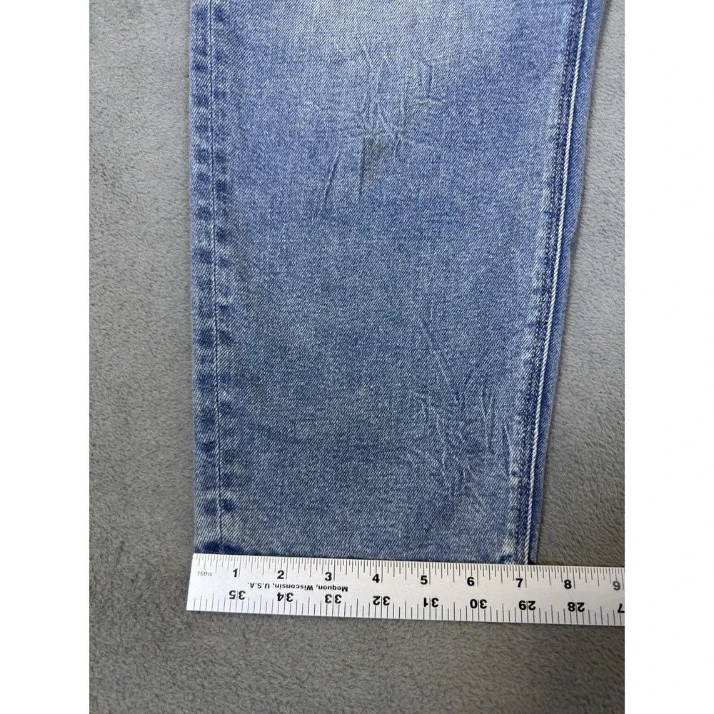American Eagle Jeans Womens 14 Short Blue High Rise Mom Straight Distressed‎ - Picture 6 of 10